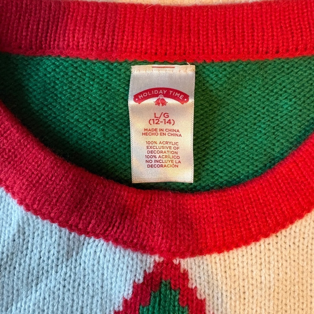 Festive Elf Christmas Sweater, Candy Cane Red Green. Women’s Large - Picture 2 of 2